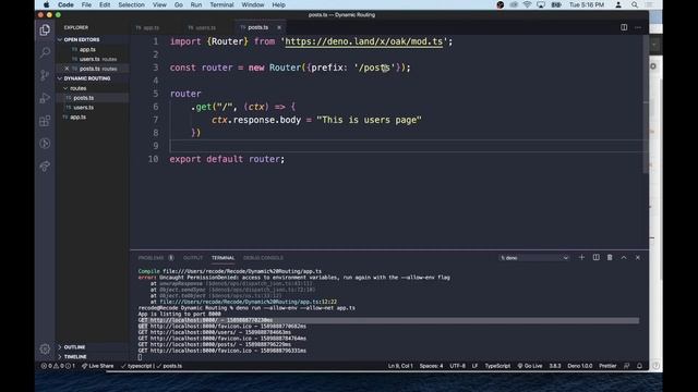 Deno Oak Tutorial | Dynamic Routing App (GET, POST, DELETE, PUT) Methods смотреть онлайн