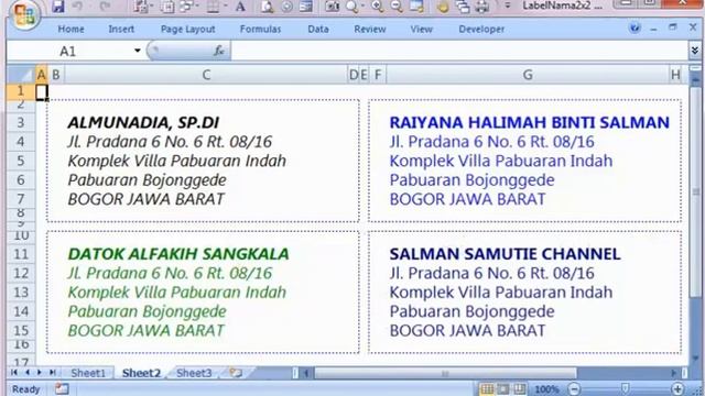 CARA BUAT LABEL NAMA | DAN UNDANGAN 2 x 2 | Terapan Makro Excel смотреть онлайн