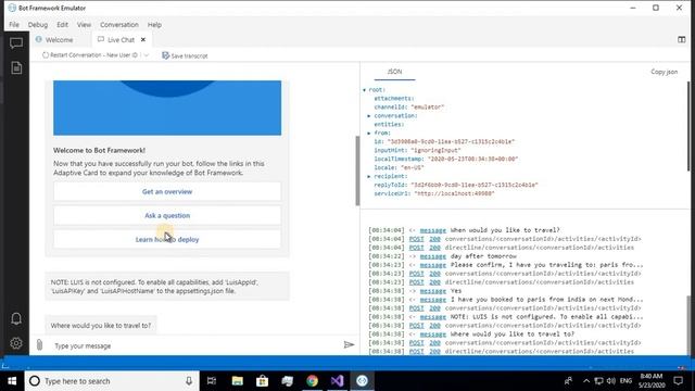 Create Flight Booking Core Bot using Bot Builder SDK in Local Environment смотреть онлайн
