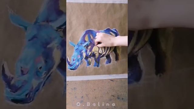 Art Rhino /Рисунок Носорог #artist #drawing #animals смотреть онлайн