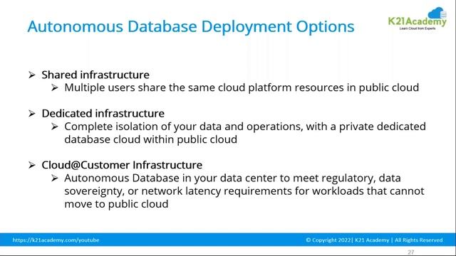 Oracle Autonomous Database Cloud | Oracle Cloud Services 1Z0-1093 | K21Academy смотреть онлайн