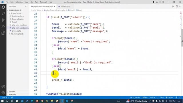 Class-18-PHP-form-handling & form validation смотреть онлайн