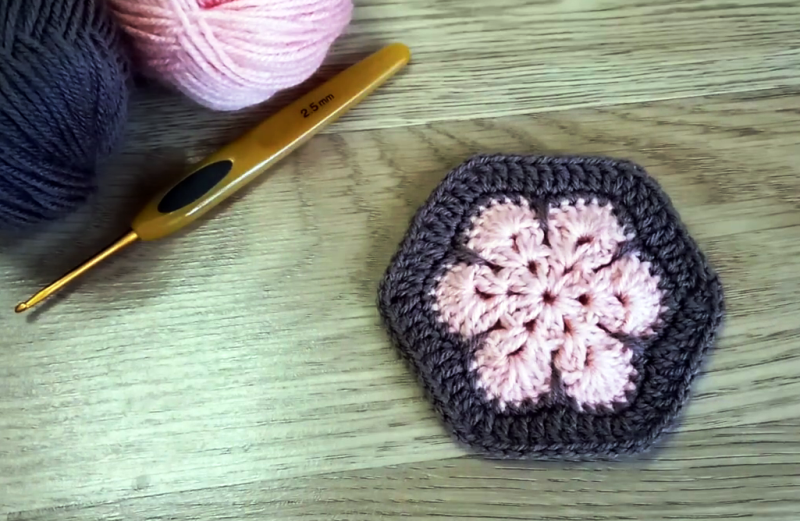 Шестиугольный МОТИВ крючком. Мастер-класс со схемой смотреть онлайн