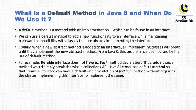 What Is a Default Method in Java 8 Interface and When Do We Use It ? смотреть онлайн