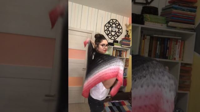 Шаль крючком ручная работа