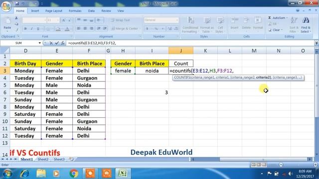 How To Use Countifs Formula in Excel in Hindi | Best Ever Explanation смотреть онлайн