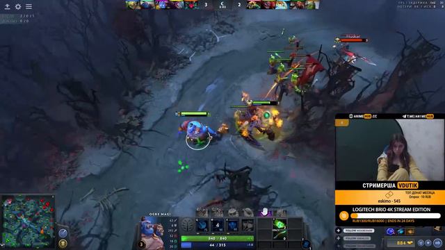 ДЕВУШКА ИГРАЕТ В DOTA 2 СТРИМ VDUTIK смотреть онлайн