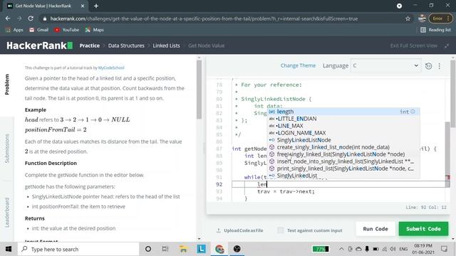 Get Node Value | Hacker Rank solution in C programming смотреть онлайн
