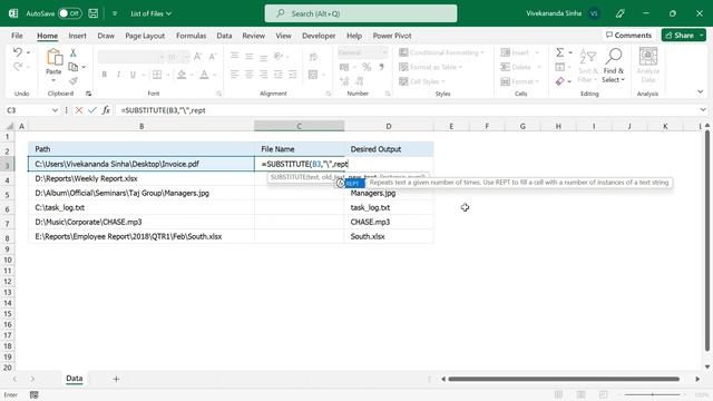 Get File Name From File Path in Excel | Vivekananda Sinha | Video 232 смотреть онлайн