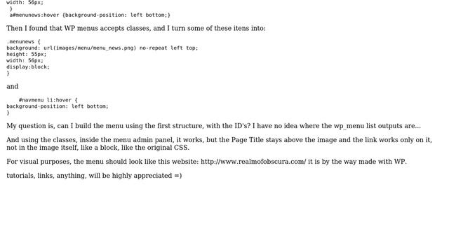 Wordpress: Using CSS ID's and Classes with images in a Wordpress Horizontal Menu смотреть онлайн