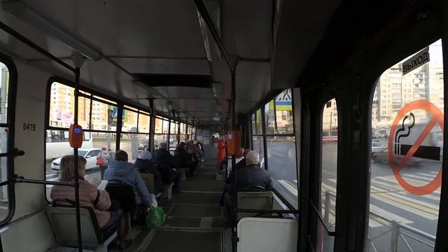 Трамвай "0415 по 58 по Энгельса и Просвещения" Петербурга 12-***: ЛМ-99К 0415 по №58 (15.10.22) смотреть онлайн