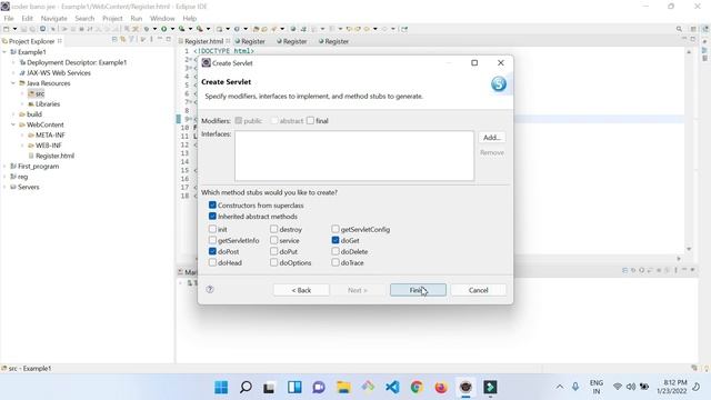 Example of ServletRequest to display the first name and last name of the user смотреть онлайн