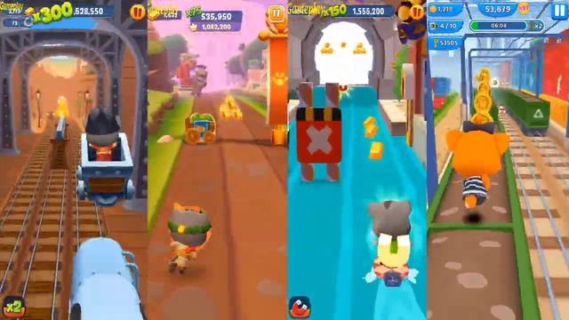 Talking Tom Gold Run 1 Chinese Version VS Tom Gold Run 2 VS Panda Panda Run Game TOM koko the robbe смотреть онлайн