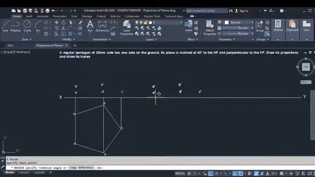 Projections of planes using AutoCAD 2020 смотреть онлайн