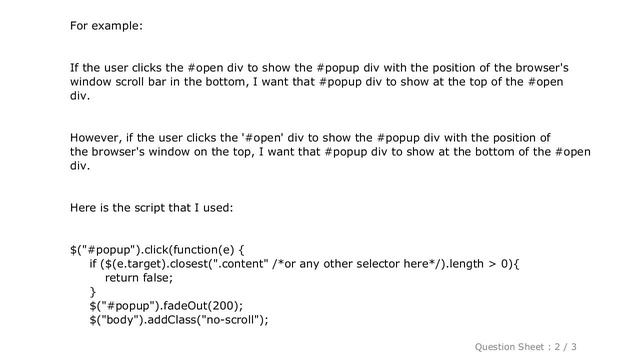 HTML : Set the position of pop up div dynamically смотреть онлайн