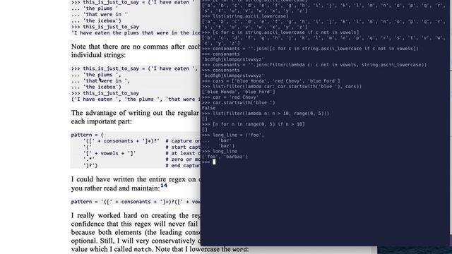 Tiny Python Projects: Ch 14 Pt 9 (Implicit concatenation of string literals) смотреть онлайн