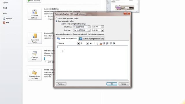Outlook 2010 Out of Office replys смотреть онлайн