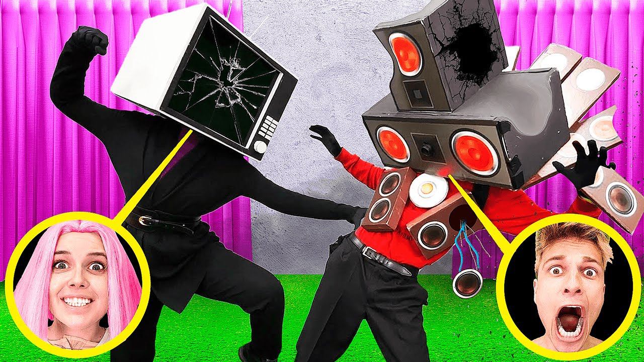 МЫ ПРЕВРАТИЛИСЬ В МЕГА СПИКЕРМЕНА И ТВ ВУМЕН *мы подрались* смотреть онлайн