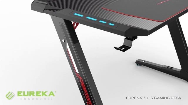 Стол для компьютера (для геймеров) Eureka Z1 S с синей подсветкой смотреть онлайн