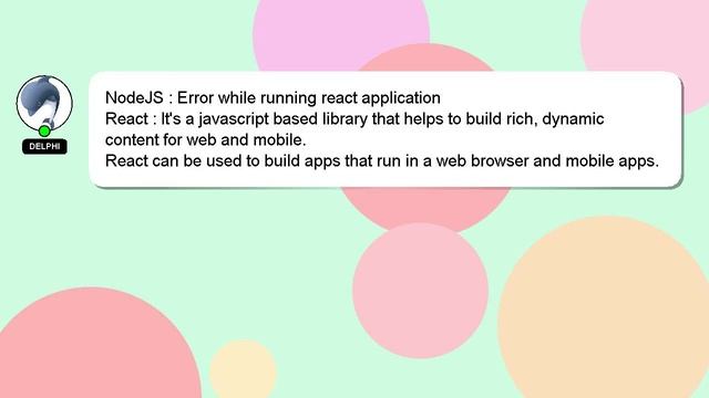 NodeJS : Error while running react application смотреть онлайн