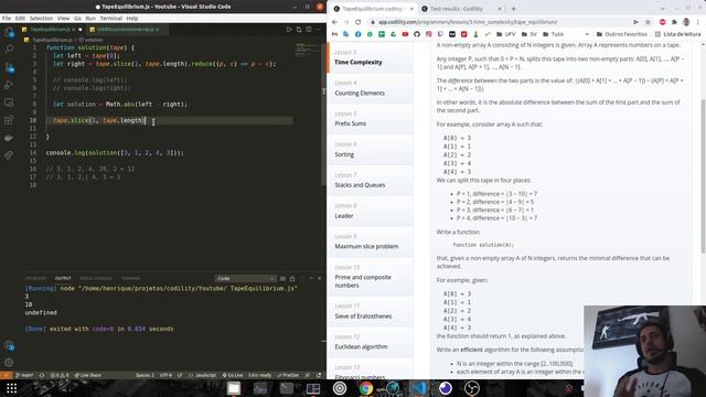 Solução Javascript TapeEquilibrium 100% Codility смотреть онлайн
