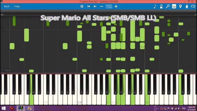Super Mario Game Over sounds in Synthesia смотреть онлайн