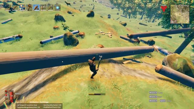 Sir Candoo tries to get fine wood by rolling trees down a hill - Unedited Valheim Survival Gameplay смотреть онлайн