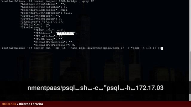 Conexão cliente/servidor de banco de dados PostgreSQL em container Docker смотреть онлайн