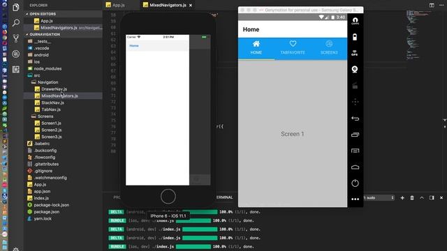 React Native With React-Navigation | Tab | Drawer | Stack | AND Mix | Tab + Drawer + Stack Part 4/5 смотреть онлайн