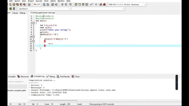 Program to detect upper & lower case of sentence through string смотреть онлайн