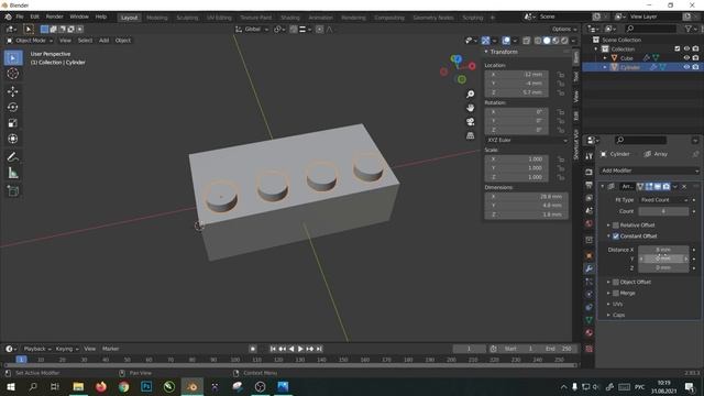 Деталь конструктора в Blender | Работа с чертежом, точные построения, привязки смотреть онлайн