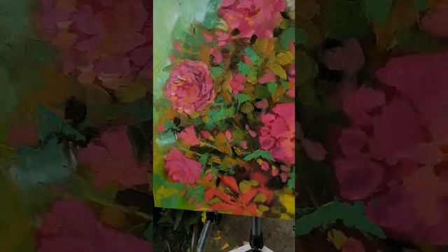 #живописьмастихином Видео "Розы мастихином" или "как художник пишет этюд" .Масляные краски.июнь 202 смотреть онлайн