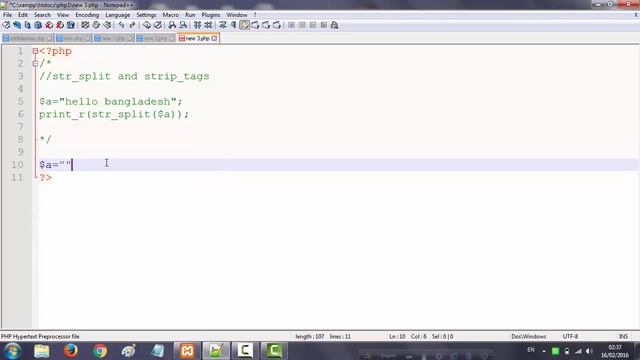 PHP Bangla Tutorial Part 31 String Functions (str split and strip tags) смотреть онлайн