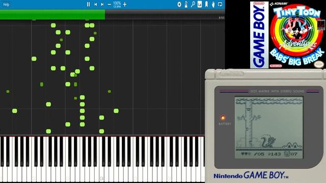 Tiny Toon Adventures ? Babs Big Break (GameBoy Full OST) Piano Synthesia смотреть онлайн