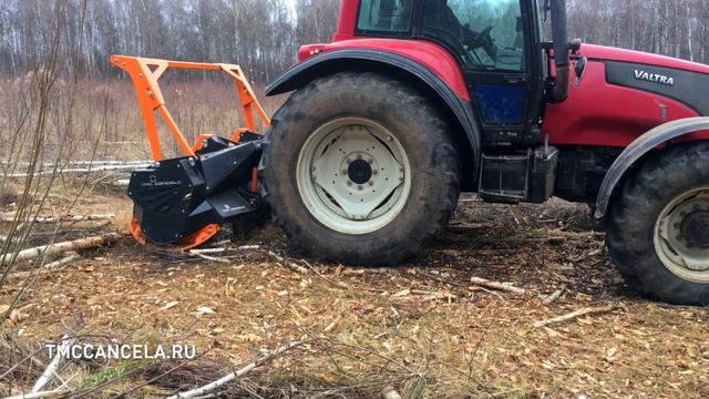 Мульчер TMC Cancela на тракторе VALTRA , удаление пней, измельчение древесины и порубочных остатков смотреть онлайн