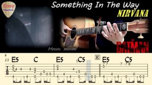 💥Something In The Way - NirvanaㅣFingerstyle Guitar TutorialㅣCurt CobainㅣTabsㅣAcoustic Cover