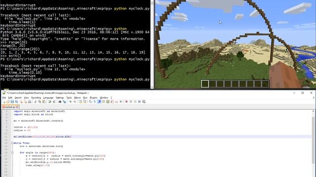 Minecraft Python Tutorial 6 - Clock смотреть онлайн