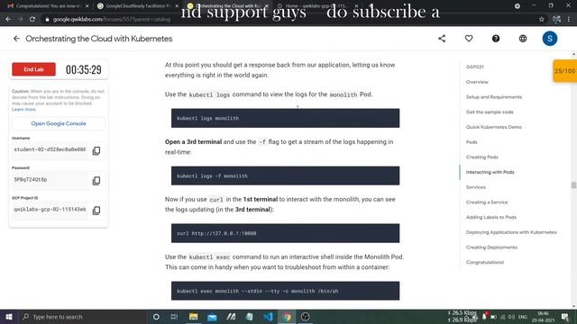 Orchestrating the Cloud with Kubernetes [GSP021] | Qwiklabs | Google cloud ready смотреть онлайн