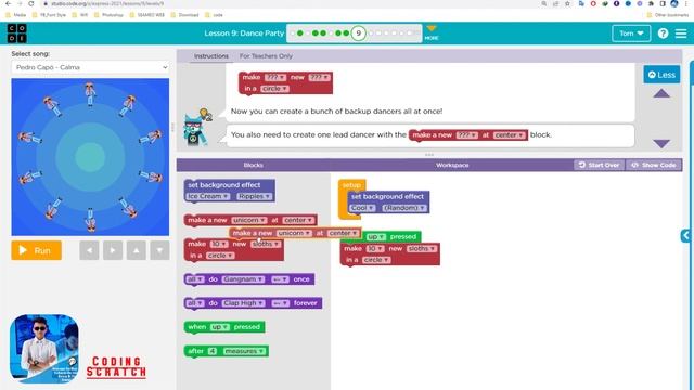 Code org Lesson 9 Dance Party || Code org Answer смотреть онлайн