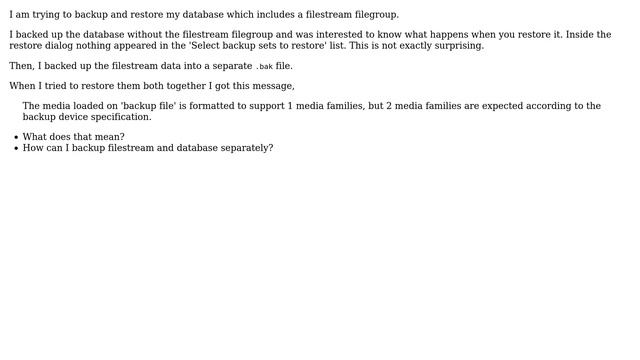 Databases: How to Backup and Restore Filestream Data? смотреть онлайн