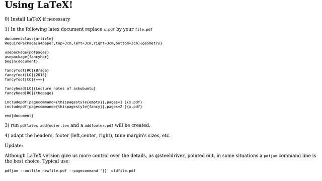 Ubuntu: batch add header/footer to pdf files (2 Solutions!!) смотреть онлайн