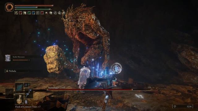 Testing out Bastard's Stars+8 weapon on Stonedigger Troll in ELDEN RING(Sorcery build) смотреть онлайн