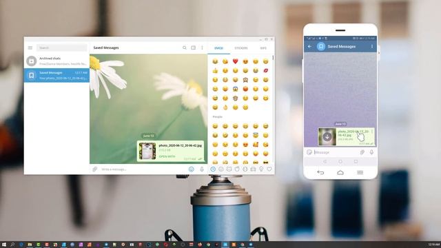 Transfer Files from PC to Mobile on Telegram using Saved Messages feature. смотреть онлайн