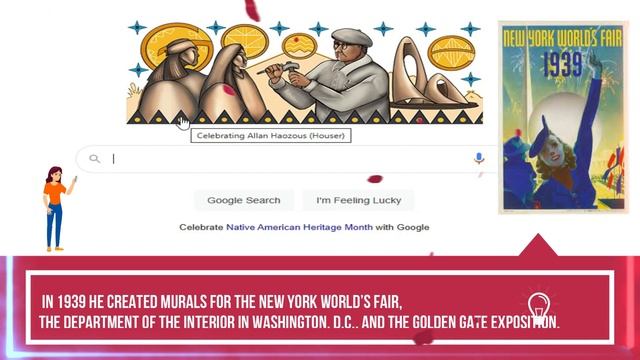 Allan Haozous (Houser):Sculptor & painter,Google Doodle & Biography of most renowned Native America смотреть онлайн