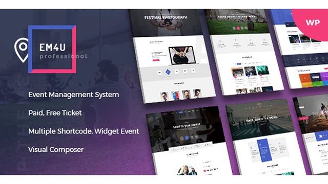 EM4U - Multiple Event & Conference Ticket, QR Code Calendar WordPress Theme | Themeforest Website смотреть онлайн