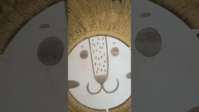 Лев макраме. Панно на деревянной основе. смотреть онлайн