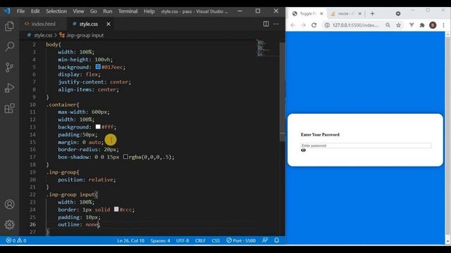 How To Make An Toggle Password Show In Website Forms Using HTML CSS & JS | Toggle Eye Icons using J смотреть онлайн