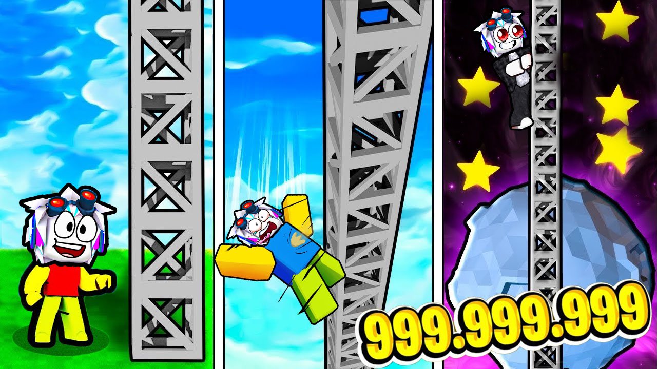 ЗАБРАЛСЯ НА 999,999,999 МЕТРОВ ПО ЛЕСТНИЦЕ ПРЯМО В КОСМОС! ROBLOX Climb Race смотреть онлайн