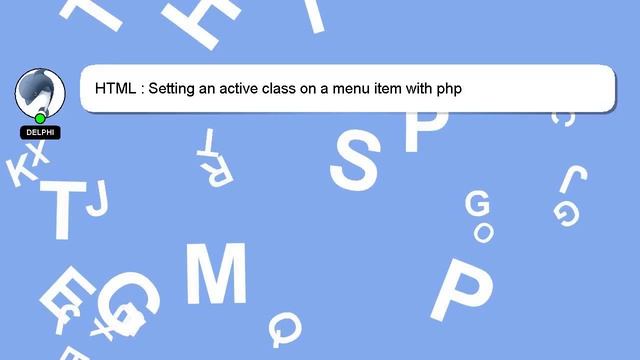 HTML : Setting an active class on a menu item with php смотреть онлайн
