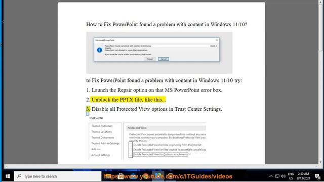 Fix PowerPoint found a problem with content in Windows 11/10 смотреть онлайн